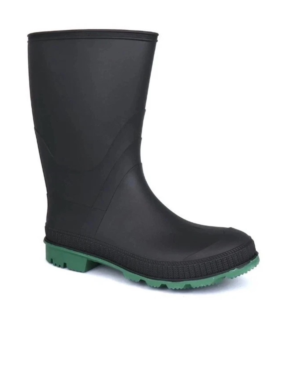 George Black Waterproof Slip Resistant Steel-Toe Boots with Green Sole